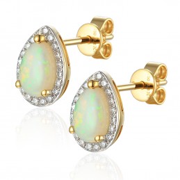 Opal Diamanten Ohrringe