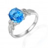 Blaue Topas Diamanten Ring