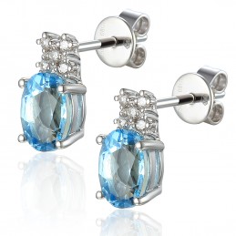 Aquamarine Diamanten Ohrringe