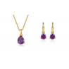 Amethyst Ohrringe und Anhänger Set