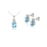 Aquamarine Diamanten Ohrringe und Anhänger Set